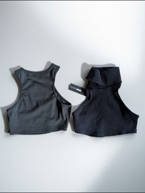 SHEIN & Fashion Nova Women's Black Sleeveless Tank Jade Snatched crop top Small